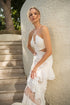 HALTER SLEEVE DRESS WITH SEE-THROUGH DETAIL - Barrus London